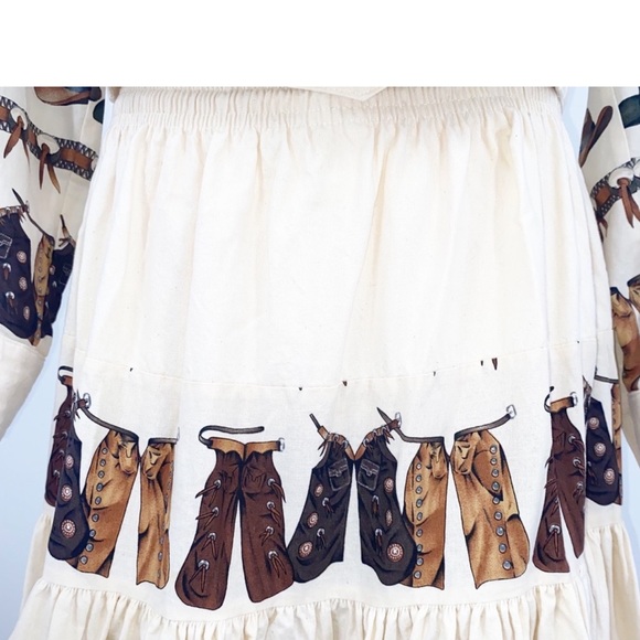 Vintage Western Printed Cowboy Rodeo 2 Piece Set, Size Medium - Picture 4 of 11